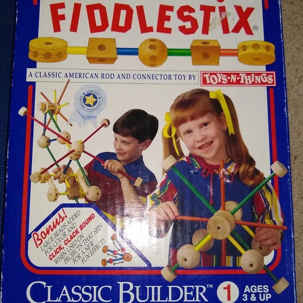 Toy N Thinks Fabulous Fiddlestix Wood classic builder Block 1 #F-9560 Vintage